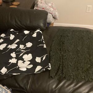 Floral Black and White Skirt